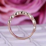 1ct Round Cut Diamond Wedding Band Half Eternity Stackable 14k Rose Gold Finish