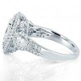 2.07ct Pear Diamond Engagement Ring Round Accent Dual Halo 14k White Gold Finish