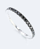 1ct Round Cut Black Diamond Wedding Band Ring Full Eternity 14k WhiteGold Finish