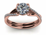 1.4ct Round Cut Diamond Infinity Solitaire Engagement Ring 14k WYR Gold Finish