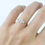 Solitaire Trilogy Engagement Ring 1.7ct Round Cut Diamond 14k Rose Gold Finish