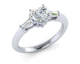 1ct Heart Cut VVS1 D Diamond Solitaire Engagement Ring 14k White Gold Finish