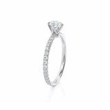 1.3ct Round Diamond Engagement Ring Solitaire with Accents 14k White Gold Finish