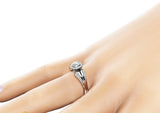 2ct Round Cut Diamond Engagement Ring 14k White Gold Finish Halo Vintage Unique