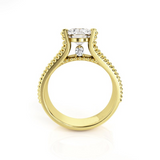 2.6ct Round Cut Diamond Engagement Ring 14k Yellow Gold Finish Leaves Filigree