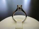 3Ct Princess Cut Diamond Solitaire Ring 18K White Gold Finish with Round Accents