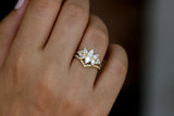 2.1ct Pear Cut VVS1D Diamond Engagement Ring 14k Yellow Gold Over Cluster Floral