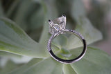 2ct Emerald Diamond Accent Solitaire Gatsby Engagement Ring 14k White Gold Over