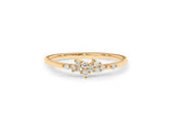 Cluster Minimalist Engagement Ring 1ct Round Cut Diamond 14k Yellow Gold Finish