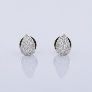 1.7ct Stud Earrings Round Cut Diamond Cluster Design 14k White Gold Finish