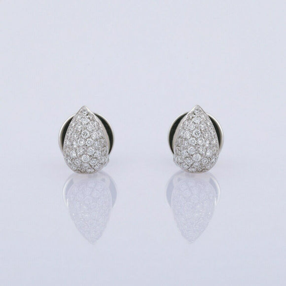 1.7ct Stud Earrings Round Cut Diamond Cluster Design 14k White Gold Finish