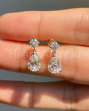 2ct Pear Cut Simulated Diamond Teardrop Dangle Earrings 14k Yellow Gold Plated