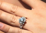 Flower Infinity Engagement Ring 1.9ct Round Cut Diamond 14k White Gold Finish