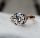 1.2ct Engagement Ring Oval Cut Diamond Petite Solitaire 14k Rose Gold Finish