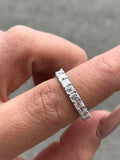 4ct Asscher Cut Diamond Full Eternity Iced Wedding Band 14k White Gold Finish