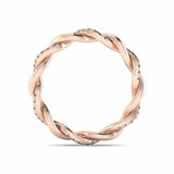 1ct Round Cut VVS1D Diamond Wedding Band Twisted Infinity 14k Rose Gold Finish