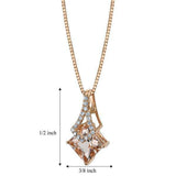 1Ct Princess Cut Peach Morganite Diamond Pendant 14K Rose Gold Finish NO CHAIN