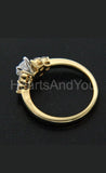 1ct Heart Cut Simulated Diamond Cluster Engagement Ring 14k Yellow Gold Plated