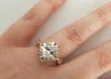 4Ct Oval Cut Diamond Vintage Crown Art Deco Engagement Ring 14K Rose Gold Finish