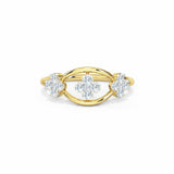 2ct Engagement Ring Round Cut Diamond Floral Split Shank 14k Yellow Gold Finish