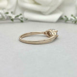 1ct Engagement Ring Oval Cut Diamond Round Accent Trilogy 14k Yellow Gold Finish