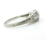 1Ct Oval Cut Diamond Vintage Art Deco Ring 14K White Gold Finish Baguette Accent