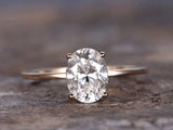 1ct Oval Cut Diamond Classic Solitaire Engagement Ring 14k Yellow Gold Finish