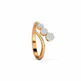 1ct Engagement Ring Round Cut Diamond Bypass Snake Design 14k Rose Gold Finish