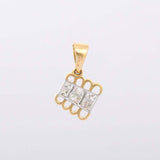 2ct Diamond Pendant Princess Cut Brilliant Stylish 14k Yellow Gold Over NO CHAIN