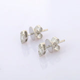 1ct Stud Earrings Baguette Round Cut Diamond Stylish 14k White Gold Finish