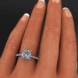 2ct Cushion Diamond Engagement Ring 14k White Gold Finish Solitaire with Accents