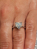 2ct Heart Cut Simulated Diamond Solitaire Engagement Ring 14k White Gold Plated