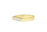 Five Stone Stackable Wedding Band 0.8ct Round Cut Diamond 14k Yellow Gold Finish