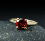 2ct Round Cut Red Garnet 4 Prong Solitaire Engagement Ring 14k YellowGold Finish