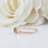 0.5ct Round Pink Ruby Ring Braided Shank Butterfly Solitaire 14k Rose Gold Over