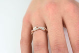 1ct Wedding Ring Band Round Cut Diamond Leaf Wave Eternity 14k Rose Gold Finish