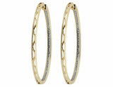 0.33ct Round Cut VVS1 Diamond Stylish Party Hoop Earrings 14k Yellow Gold Finish