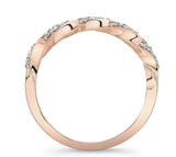 1.2ct Round Cut Diamond Wedding Band Fancy Dainty Twist 14k Rose Gold Finish