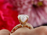 2.2ct Oval Cut Diamond Bridal Set Vintage Engagement Ring 14k Yellow Gold Finish