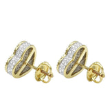 2Ct Round Cut Diamond Heart Shaped Women Stud Earrings 14K Yellow Gold Finish