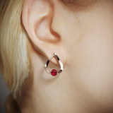 1Ct Round Cut Pink Ruby Water Tear Drop Earrings for Women 14K Rose Gold Finish