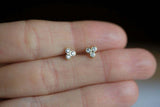 0.3ct Round Cut Diamond Bezel Set Solitaire Stud Earrings 14k Yellow Gold Finish