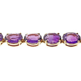 15ct Oval Cut Purple Amethyst Elegant Tennis Bracelet 14k Yellow Gold Finish