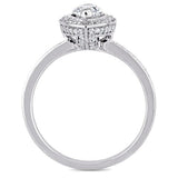 2Ct Marquise Cut Diamond Halo Engagement Ring 14K White Gold Finish Round Accent