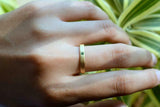 0.1ct Wedding Band Round Cut Green Emerald Anniversary 14k Yellow Gold Finish