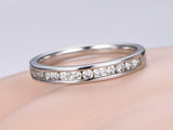 2ct Round Cut Diamond Wedding Band Channel Set Half Eternity 14k White Gold Over