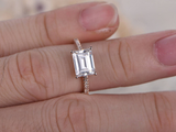 1.7ct Emerald Cut Diamond Engagement Ring 14k Rose Gold Finish 4 Prong Solitaire