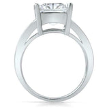 3ct Radiant Cut Diamond Engagement Ring Solitaire Baguette 14k White Gold Finish