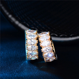 4Ct Marquise Cut Diamond Horizontal Drop Huggies Earrings 14K Rose Gold Finish