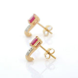 2ct Drop Earrings Oval Cut Pink Ruby Stylish Design 14k Yellow Gold Finish